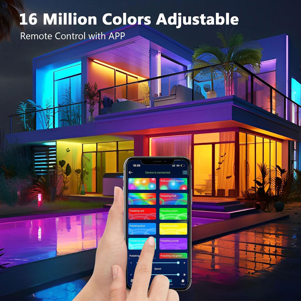 Ruban Led 20m, Led Chambre, Bande Led Lumineuse Contrôlé par APP Bluetooth ou Télécommande 44 Touches, Synchroniser avec Rythme de Musique, RGB Bandeau Led pour Decoration Chambre, Gaming (2 * 10m)
