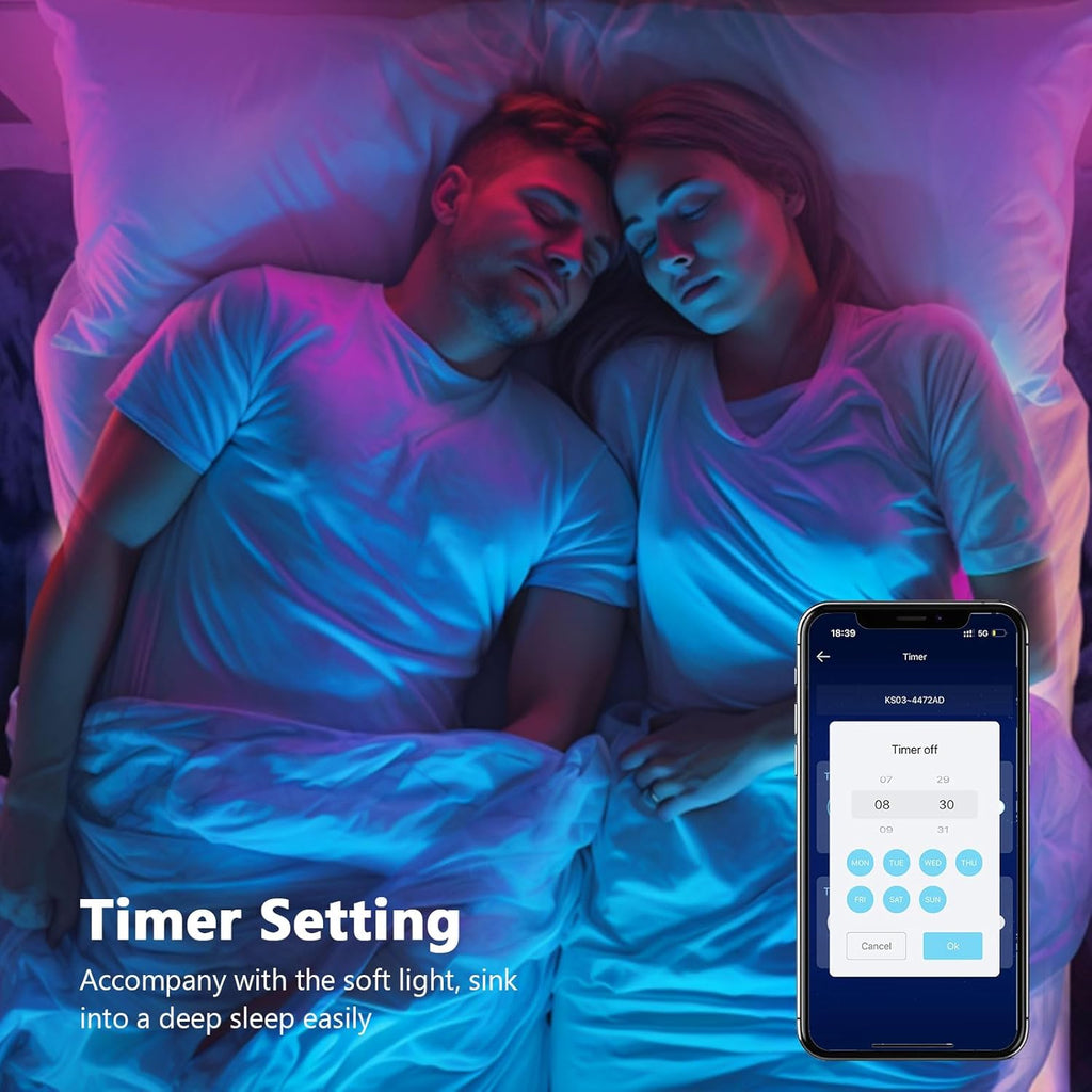 Ruban Led 20m, Led Chambre, Bande Led Lumineuse Contrôlé par APP Bluetooth ou Télécommande 44 Touches, Synchroniser avec Rythme de Musique, RGB Bandeau Led pour Decoration Chambre, Gaming (2 * 10m)